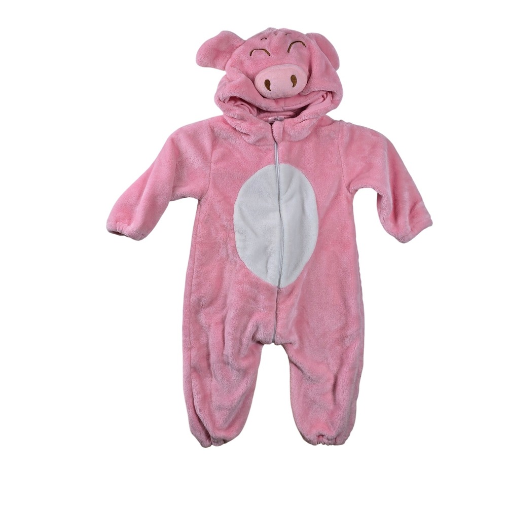 Michley Pink Pig Fleece Romper Baby EU Size 80 US 9-12 Mos Animal Costume PJs
